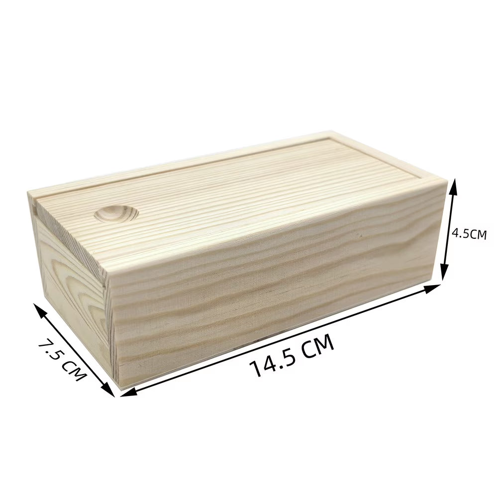 Pine Pull-Out Box Sliding Cover Wooden Box Wooden Storage Box Log Drawer